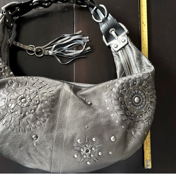 Coach Pewter Pebble Leather Shoulder Bag - Picture 3 of 5
